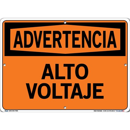 Vestil Polystyrene Sign, 10-1/2" Height, 14-1/2" Width, Polystyrene, Rectangle, Spanish SI-W-13-C-PS-040-S