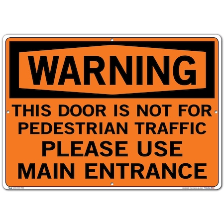 Vestil Aluminum Sign, 14-1/2" Height, 20-1/2" Width, Aluminum, Rectangle, English SI-W-21-E-AL-063