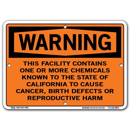 Vestil Polystyrene Sign, 7-1/2" H, 10-1/2" W, Polystyrene, Rectangle, English, SI-W-25-A-PS-040 SI-W-25-A-PS-040