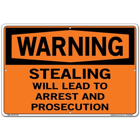 Vestil Aluminum Composite Sign, 12-1/2" Height, 18-1/2" Width, Aluminum Composite, Rectangle, English SI-W-27-D-AC-130