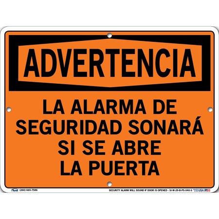 Vestil Polystyrene Sign, 9-1/2" Height, 12-1/2" Width, Polystyrene, Rectangle, Spanish SI-W-29-B-PS-040-S