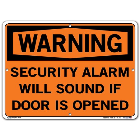 Vestil Aluminum Sign, 10-1/2" Height, 14-1/2" Width, Aluminum, Rectangle, English SI-W-29-C-AL-063