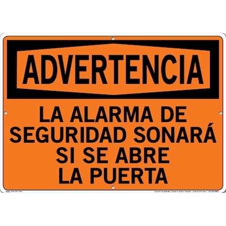 Vestil Polystyrene Sign, 14-1/2" Height, 20-1/2" Width, Polystyrene, Rectangle, Spanish SI-W-29-E-PS-040-S