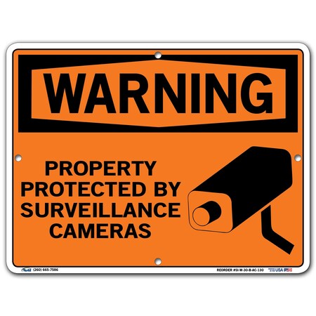 Vestil Aluminum Composite Sign, 9-1/2" Height, 12-1/2" Width, Aluminum Composite, Rectangle, English SI-W-30-B-AC-130