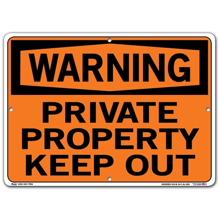 Vestil Aluminum Sign, 10-1/2" Height, 14-1/2" Width, Aluminum, Rectangle, English SI-W-34-C-AL-080