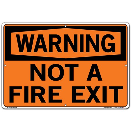 Vestil Aluminum Sign, 12-1/2" Height, 18-1/2" Width, Aluminum, Rectangle, English SI-W-36-D-AL-080