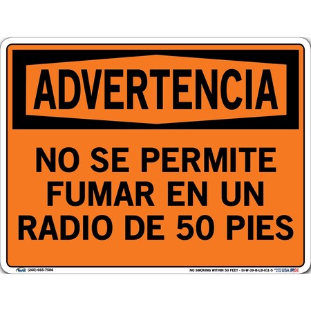 Vestil Vinyl Label Sign, 9-1/2" Height, 12-1/2" Width, Vinyl Label, Rectangle, Spanish SI-W-39-B-LB-011-S