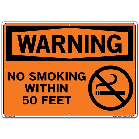 Vestil Aluminum Sign, 14-1/2" H, 20-1/2" W, Rectangle, English, SI-W-39-E-AL-040 SI-W-39-E-AL-040