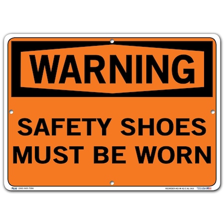 Vestil Aluminum Sign, 10-1/2" Height, 14-1/2" Width, Aluminum, Rectangle, English SI-W-42-C-AL-063
