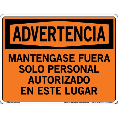Vestil Vinyl Label Sign, 9-1/2" Height, 12-1/2" Width, Vinyl Label, Rectangle, Spanish SI-W-47-B-LB-011-S