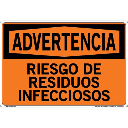 Vestil Vinyl Label Sign, 12-1/2" Height, 18-1/2" Width, Vinyl Label, Rectangle, Spanish SI-W-51-D-LB-011-S