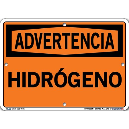Vestil Aluminum Sign, 7-1/2" Height, 10-1/2" Width, Aluminum, Rectangle, Spanish SI-W-52-A-AL-040-S