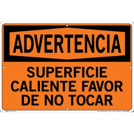 Vestil Polystyrene Sign, 12-1/2" Height, 18-1/2" Width, Polystyrene, Rectangle, Spanish SI-W-54-D-PS-040-S