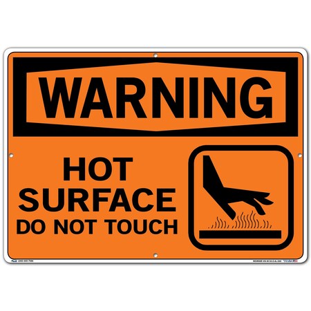Vestil Aluminum Sign, 14-1/2" H, 20-1/2" W, Aluminum, Rectangle, English, SI-W-54-E-AL-040 SI-W-54-E-AL-040