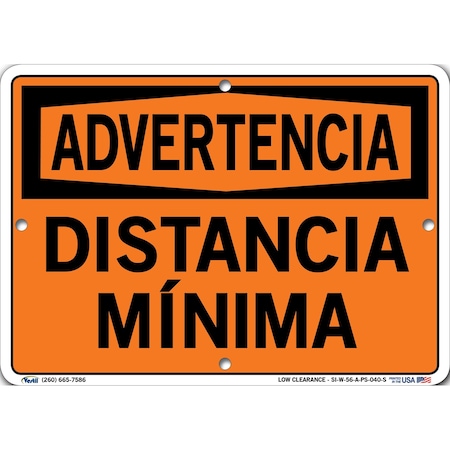 Vestil Polystyrene Sign, 7-1/2" Height, 10-1/2" Width, Polystyrene, Rectangle, Spanish SI-W-56-A-PS-040-S