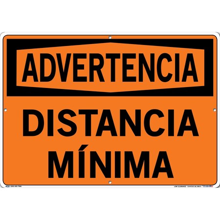 Vestil Aluminum Sign, 14-1/2" Height, 20-1/2" Width, Aluminum, Rectangle, Spanish SI-W-56-E-AL-080-S