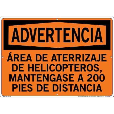 Vestil Aluminum Composite Sign, 14-1/2" Height, 20-1/2" Width, Aluminum Composite, Rectangle, Spanish SI-W-58-E-AC-130-S