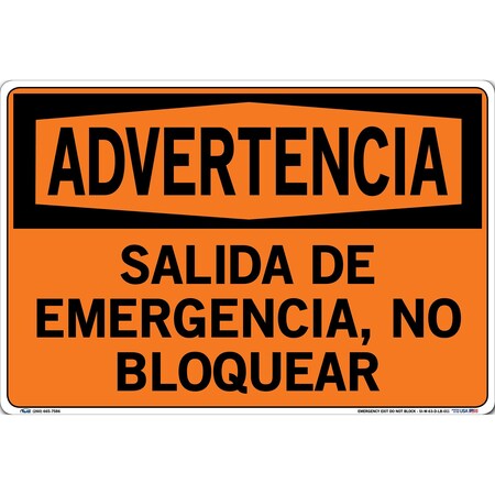 Vestil Vinyl Label Sign, 12-1/2" Height, 18-1/2" Width, Vinyl Label, Rectangle, Spanish SI-W-63-D-LB-011-S