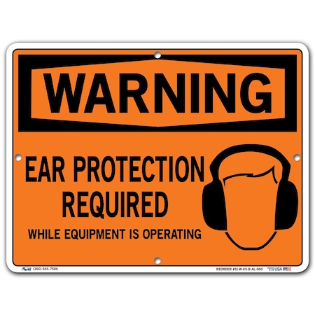 Vestil Aluminum Sign, 9-1/2" Height, 12-1/2" Width, Aluminum, Rectangle, English SI-W-65-B-AL-080