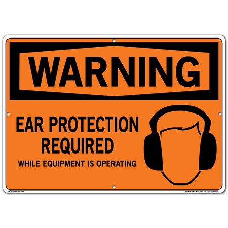 Vestil Aluminum Composite Sign, 14-1/2" Height, 20-1/2" Width, Aluminum Composite, Rectangle, English SI-W-65-E-AC-130