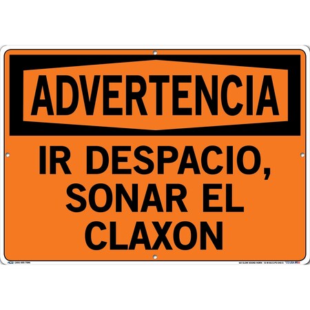 Vestil Polystyrene Sign, 14-1/2" Height, 20-1/2" Width, Polystyrene, Rectangle, Spanish SI-W-66-E-PS-040-S