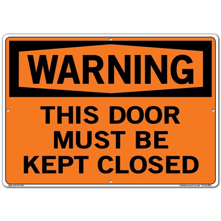 Vestil Aluminum Sign, 14-1/2" Height, 20-1/2" Width, Aluminum, Rectangle, English SI-W-67-E-AL-080