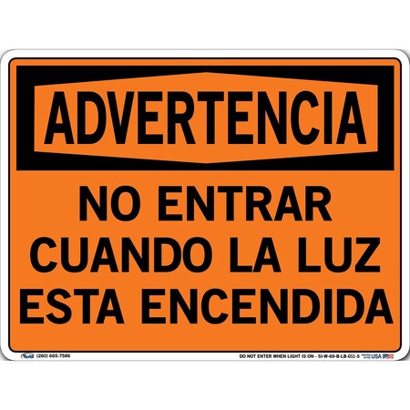 Vestil Vinyl Label Sign, 9-1/2" Height, 12-1/2" Width, Vinyl Label, Rectangle, Spanish SI-W-69-B-LB-011-S