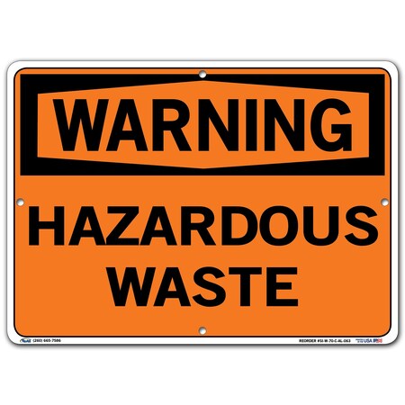 Vestil Aluminum Sign, 10-1/2" H, 14-1/2" W, Rectangle, English, SI-W-70-C-AL-063 SI-W-70-C-AL-063