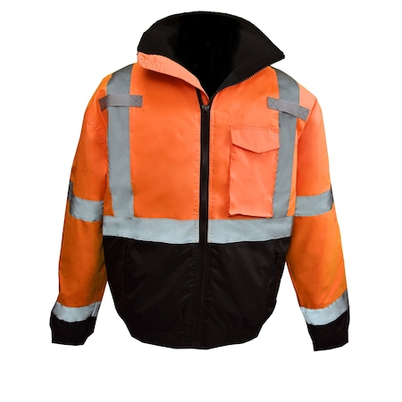 Radians Hi-Vis Bomber Jacket, Class Type R Class 3 Hi-Vis Orange / Black, L SJ11QB-3ZOS-L