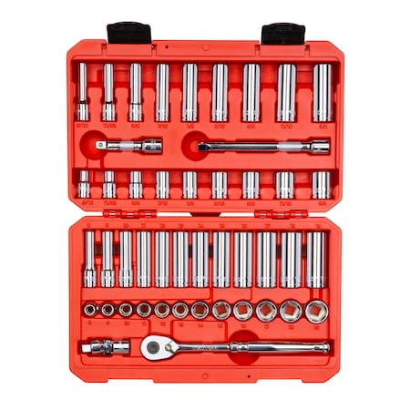 Tekton 3/8" Drive Socket and Ratchet Set, SAE, Metric, 47 pcs SKT15301