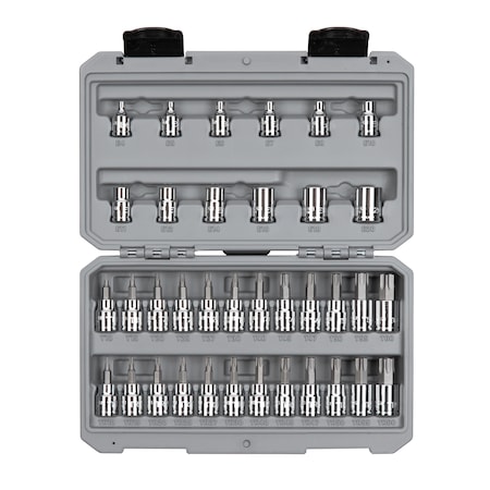 Tekton 3/8" Drive TR Torx Bit & External Star Socket Set, Torx(R), 36 pcs SKT15402