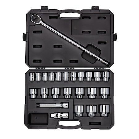 Tekton 3/4 Inch Drive 12-Point Socket and Ratchet Set, 24-Piece (3/4-2 in.) SKT35105
