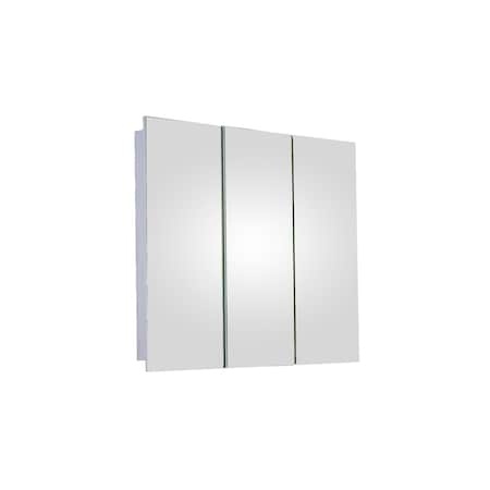 KETCHAM 30" x 30" Surface Mounted Polished Edge Tri-View Medicine Cabinet SM-3030PE