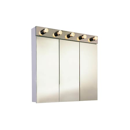 Ketcham 30" x 34" Surface Mounted Polished Edge Tri-View Illuminated Cabinet SM-L-3030PE