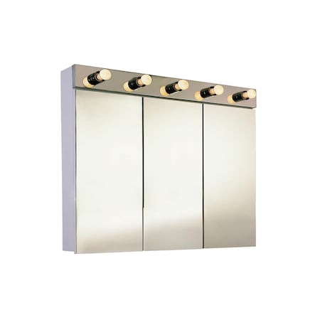 Ketcham 36" x 34" Surface Mounted Polished Edge Tri-View Illuminated Cabinet SM-L-3630PE