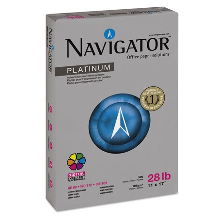 Navigator Platinum Paper, 99 Bright, 28 lb., PK2500 NPL1728