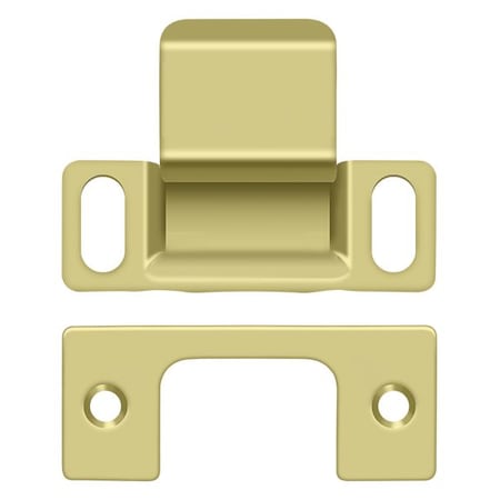 Deltana Strike Plate, Dust Cup, Adjustable, 2-3/4" X 1-1/4" Bright Brass SP2751U3