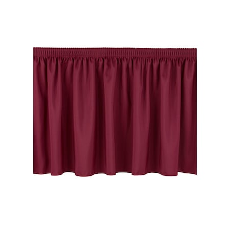 National Public Seating Stage Shirred Pleat Skirting, 16"H x 36"L, Burgundy SS16-36-08