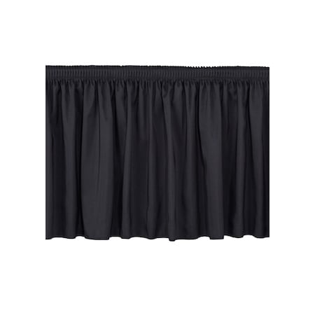 National Public Seating Stage Shirred Pleat Skirting, 24"H x 96"L, Black SS24-96-10