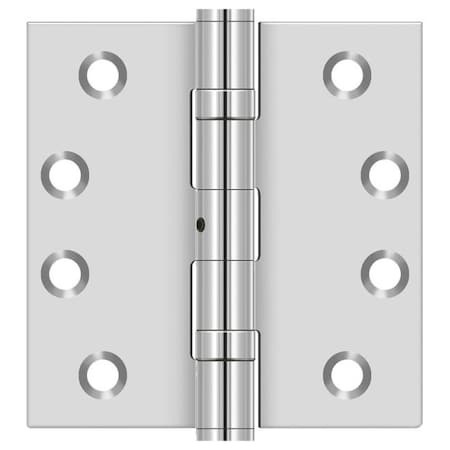 Deltana Bright Stainless Steel Door and Butt Hinge, Holes per Leaf: 4 SS44NBU32