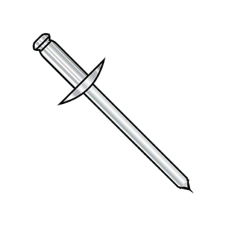 Zoro Select Blind Rivet, Large Flanged Head, 3/16 in Dia., 0.825 in L, Stainless Steel Body, 2000 PK SSDS610L