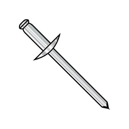 Zoro Select Blind Rivet, Large Flanged Head, 1/8 in Dia., 0.337 in L, Stainless Steel Body, 10000 PK SSDSS43L