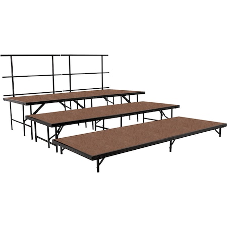 National Public Seating Straight Stage Set, 3" x 8 Ft. Platforms, Hardboard Floor SST36HB