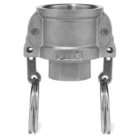 Usa Industrials Cam and Groove Fitting, 316SS, D, 1/2" Coupler x 1/2" Female NPT BULK-CGF-34