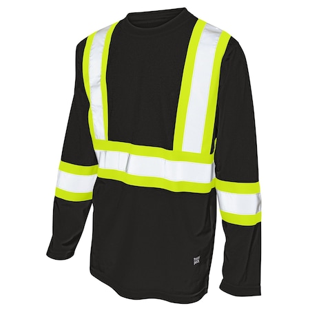 Tough Duck Hi-Vis Short Sleeve T-Shirt, 100% Polyester Micro-Mesh, Black, 4XL ST102