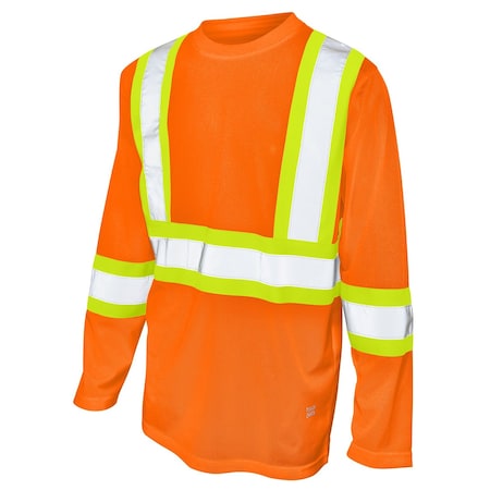 Tough Duck Hi-Vis Short Sleeve T-Shirt, 100% Polyester Micro-Mesh, Orange, 4XL ST102