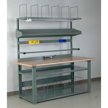 Stackbin Carton Shelf W/ Hoop Dividers, 16"D 4-4VACS-DIV