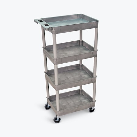 Luxor Tub Shelf Cart - Four Shelves -Gray STC1111-G
