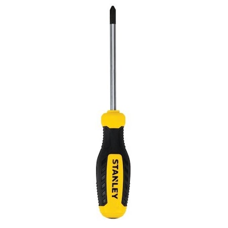Stanley Screwdriver, Phillips, No 2, Black, Yellow, Round STHT60786