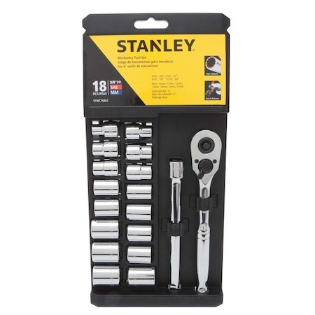 Stanley 3/8" Drive SAE, Metric, 18 pcs STMT74862